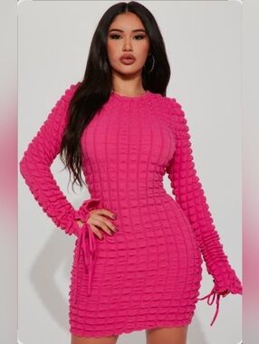 NWT- Fashion Nova Fuchsia Mini Dress Size Small